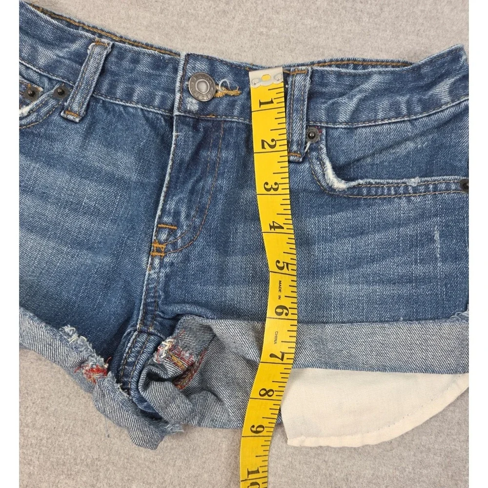 Ralph Lauren Junior Girls 12 Distressed Denim Shorts Cut Offs Medium Wash Boho
